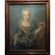 Pastel sobre cartón Retrato Infanta María Ana Victoria de Borbón Escuela francesa Siglo XVIII-XIX