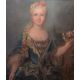 Pastel sobre cartón Retrato Infanta María Ana Victoria de Borbón Escuela francesa Siglo XVIII-XIX