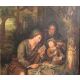 Óleo sobre tabla “Almuerzo en el campo” seguidor Hieronymus Van der Miej (1687-1761) siglo XVIII