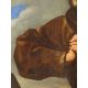 Óleo sobre lienzo San Francisco de Asís en éxtasis seguidor de Guido Reni, escuela napolitana siglo XVII