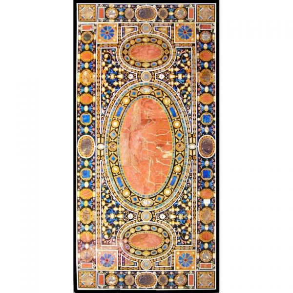 Mesa de comedor de diez asientos en un mosaico de incrustaciones de Pietre Dure italiano.