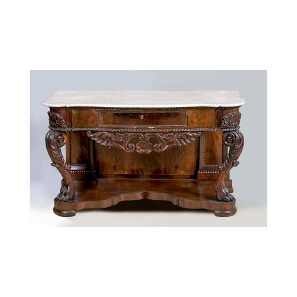 Consola de madera de caoba española, segunda mitad del siglo XIX