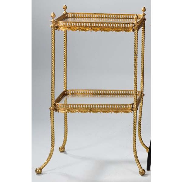 Mesa de bronce dorado francesa, siglo XX