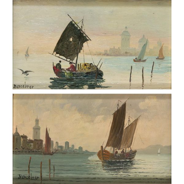 ESCUELA VENECIANA S. XIX - Vista de Venecia