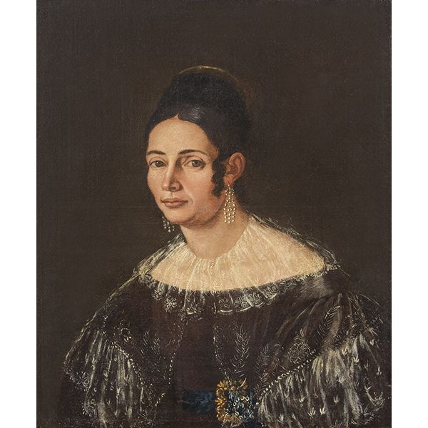 ESCUELA ESPAÑOLA S. XIX - Retrato de dama