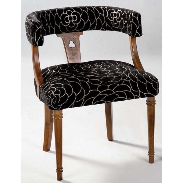 Pareja de sillas de nogal tapizadas en algodón, años 70