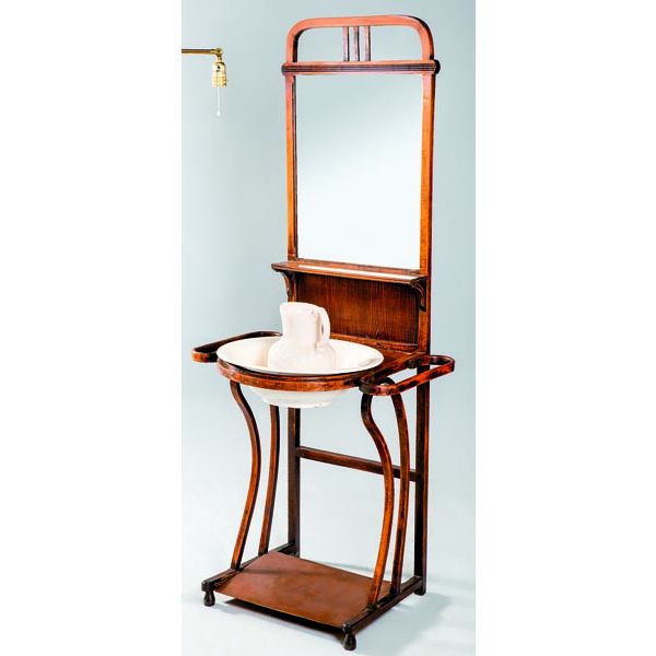 Mueble lavabo de haya teñida modernista, h. 1900