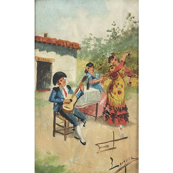 ESCUELA ESPAÑOLA S. XIX - Sarao flamenco