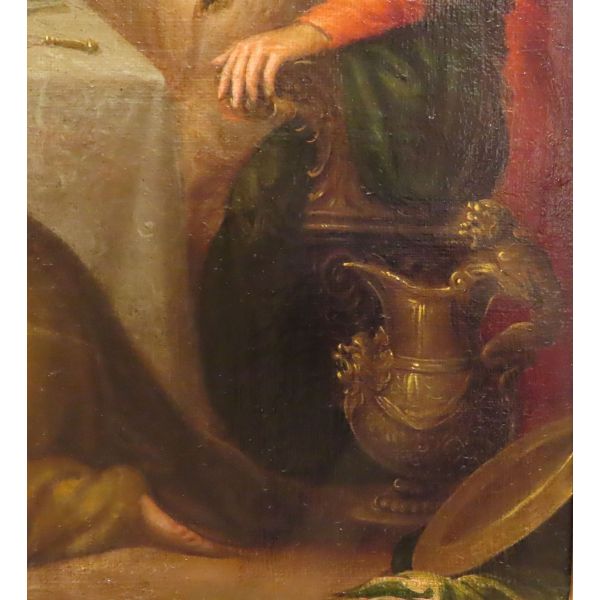 Óleo sobre lienzo la unción de Cristo atribuido a Juan de Sevilla (1643-1695) escuela granadina siglo XVII