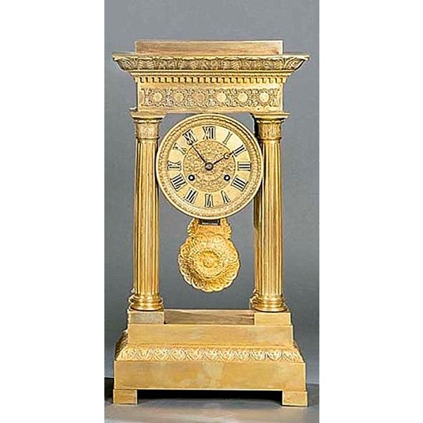 Reloj de pórtico en bronce francés, siglo XIX