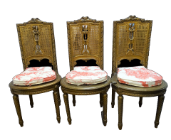 Juego de cuatro sillas Napoleón III, S.XIX