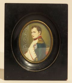 Miniatura al óleo Napoleón en su gabinete de trabajo, segunda mitad siglo XIX 
