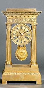 Reloj de pórtico en bronce francés, siglo XIX